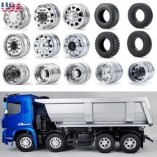 Metal Front Wheel Rims Rubber Tires For 1/14 ...
