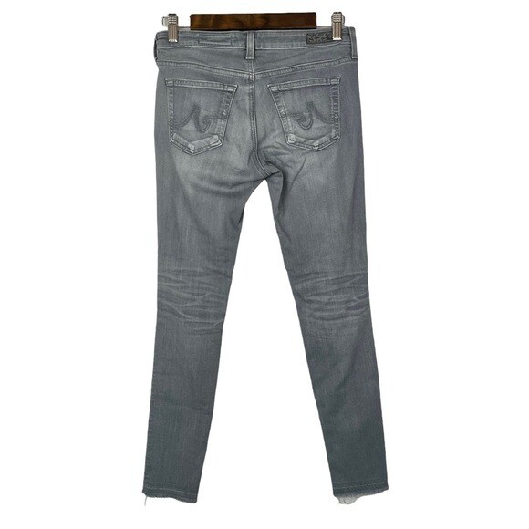 AG Adriano Goldschmied Gray Distressed The Legging Ankle Skinny Jeans 26 thumbnail 3