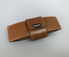 Rare Vintage NOKIA Accessories Leather Cell Phone Case On Belt Brown Color