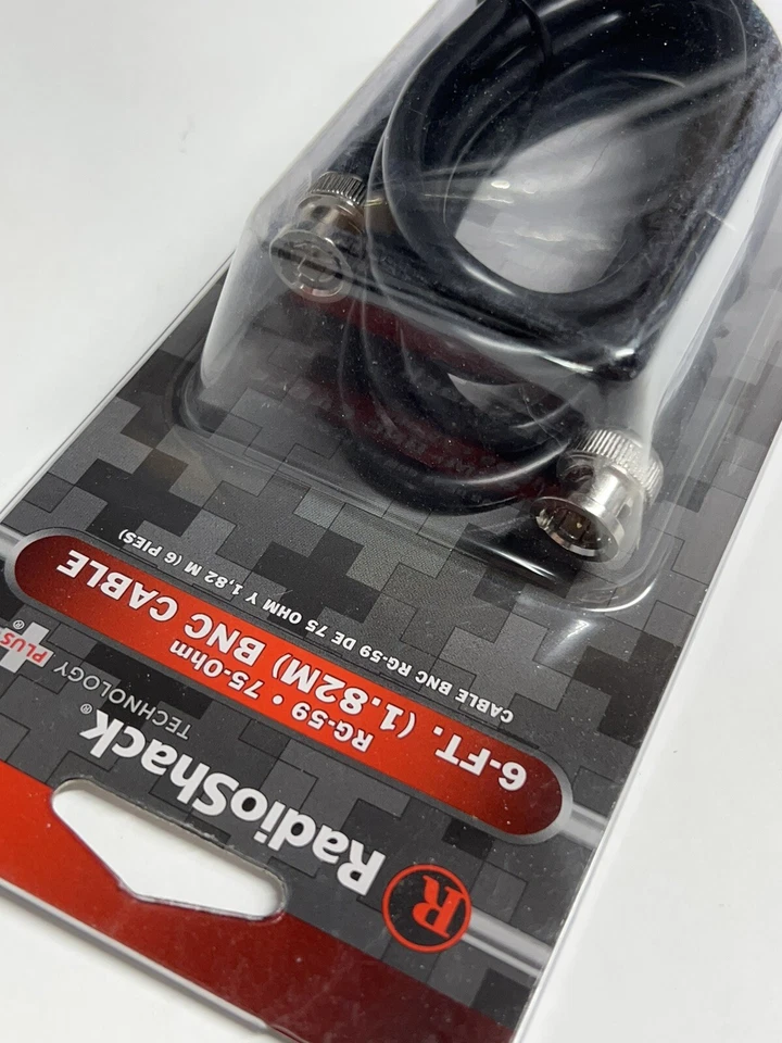 6 Foot BNC Coaxial Cable RG-59 75-Ohm Male Plug to Male Plug RadioShack 278-990 - Image 2 of 3