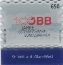 Jubil&auml;umsmarke 100 Jahre &Ouml;BB Bahnhof St. Veit a. d. Glan West Postfrisch **