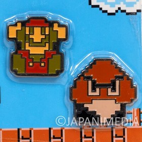 Super Mario Bros. Dot Character Pins Set Mario Ver.2 JAPAN NES FAMICOM NINTENDO