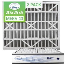 Trion Air Bear 266649-102 2-Pack - 20" x 25" x 5" Pleated Air Filter, MERV 13
