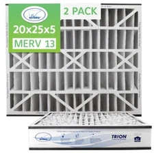 Trion Air Bear 266649-102 (2-Pack) - 20" x 25" x 5" Pleated Air Filter, MERV 13