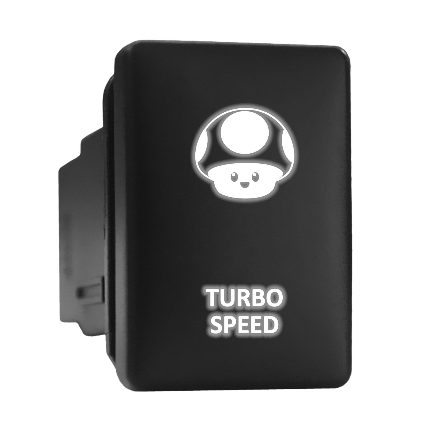 Turbo Speed White Backlit Short Push Button 1.28x0.87 for Toyota
