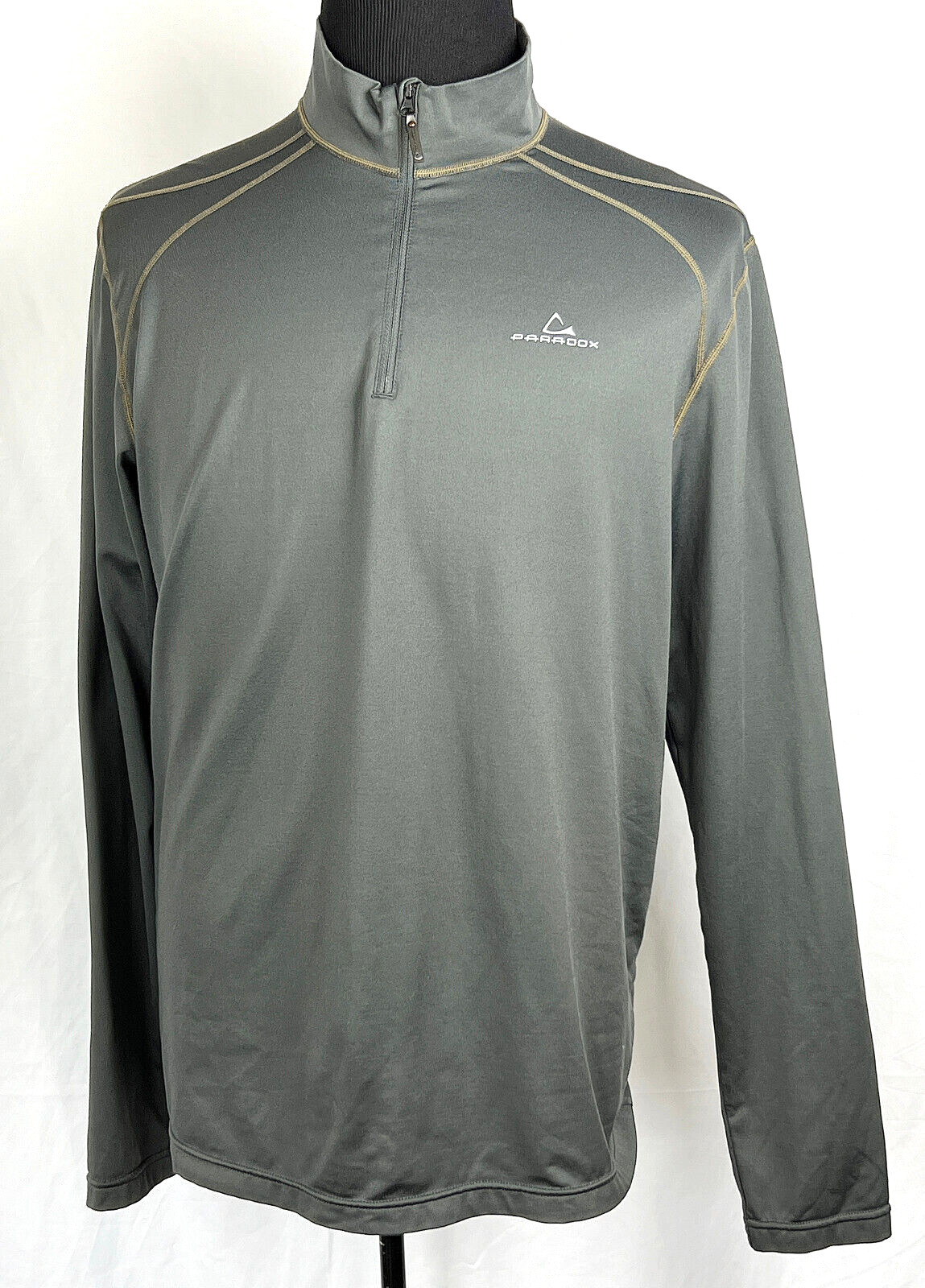 Paradox Gray Polyester/Spandex Pullover Mock Neck… - image 1