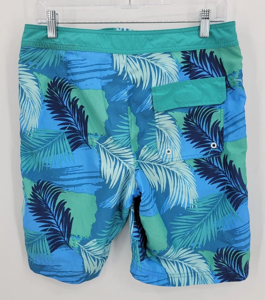 Baús de banho curtos American Eagle Board masculino pequeno azul verde havaiano floral - Imagem 2 de 4