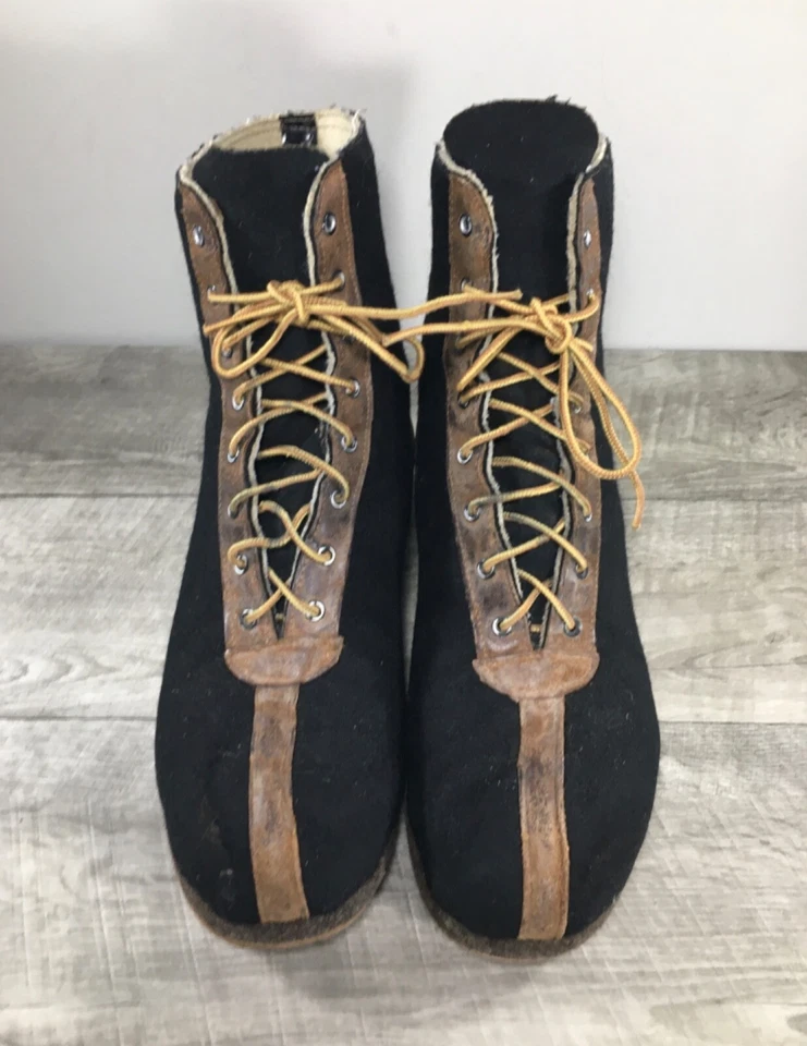 Air Corps World War II Black Wool Felt Arctic Boots Size 10 WWII WW2 US Army - Image 3 of 4