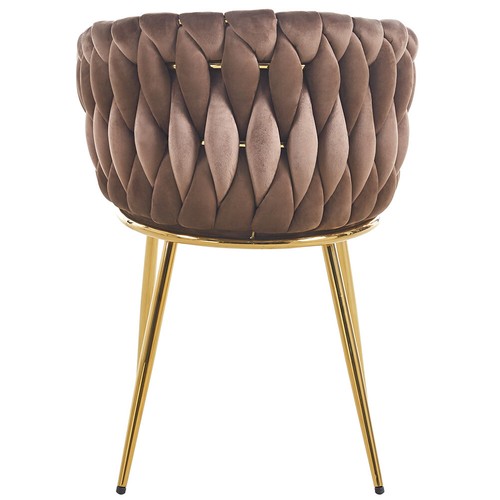 Set 2 Sedie per Sala da Pranzo e Ufficio in Velluto Marrone Sedia Ergonomica - Foto 2 di 5