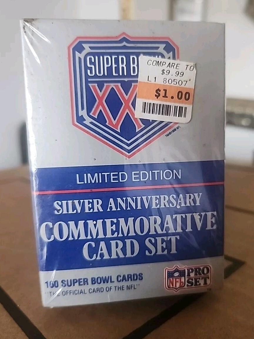 super bowl xxv limited edition commemorative card set Pro Set Commemorative Card Set Limited Edition Silver Anniversary Superbowl XXV