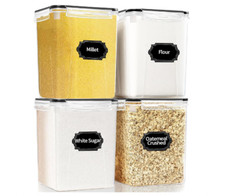 4 Pack Large Airtight Food Storage Containers with Lids 5.2L / 176Oz , BPA Free