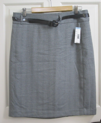 ゆう　51点 NWT Covington Gray Herringbone Dress Skirt Womens Size 12 34x23