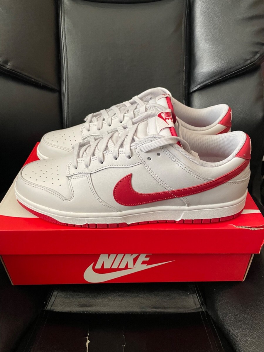Size 11.5/12 Nike Dunk Low Vast Grey Varsity Red White  display picture 3