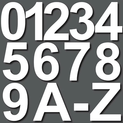 GREENIT 20cm weiß Aufkleber Hausnummer Wunsch Wahl Nr Nummer Zahl Ziffer Buchstabe ABC