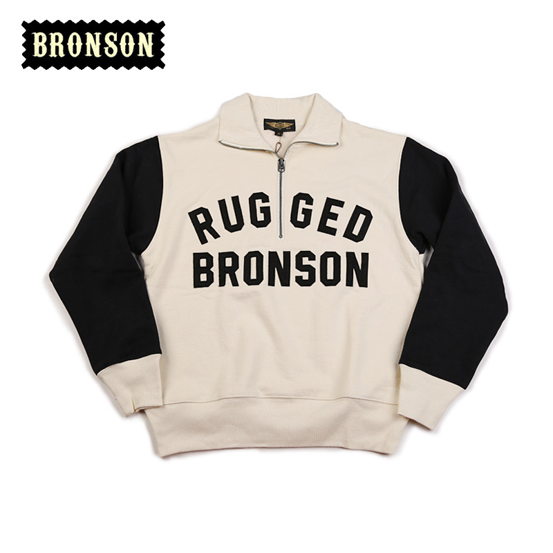 Bronson Heavyweight Vintage Motorcycle Racing Jersey 1/2 Zip Biker