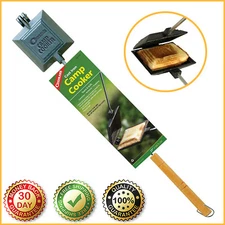 27" CAST IRON SQUARE Campfire Grilling Pudgy Sandwich Cooker Camping Pie Maker