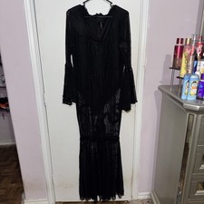 Sexy Fashion Nova Black Bodycon Spandex Dress Morticia Halloween Costume 1XL