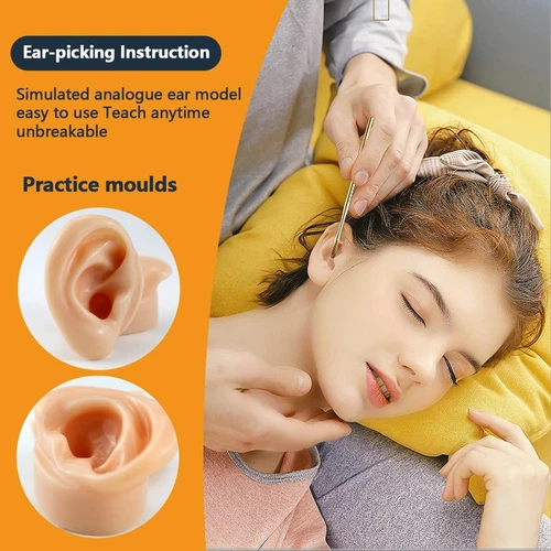 2 Pcs Silicone Ear Model, Fake Ear Models Left and Right Soft Flexible Model image 6