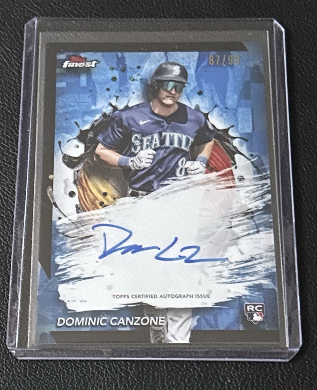 2024 Topps Finest Dominic Canzone Blue Refractor Rookie Auto /99 #FA-DCAN