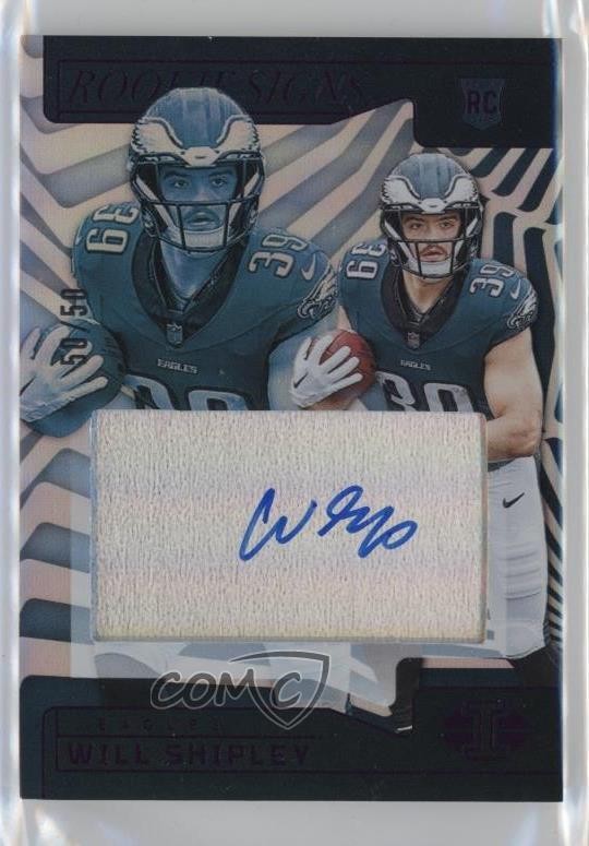 2024 Panini Illusions Rookie Signs Purple 50/50 Will Shipley #RS-WSY Auto RC 8mm
