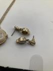 Beautiful Goldtone Mother Of Pearl Christian Cross Necklace & Matching Earrings  — photo 4
