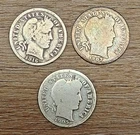 1916, 1907-D, 1905-O, 90% Silver Barber Dime Lot of 3 coins grading AG or Better