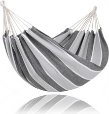 Hammocks for Outside, Portable Heavy Duty Tree Hammock, Dark Gray  Light Gray