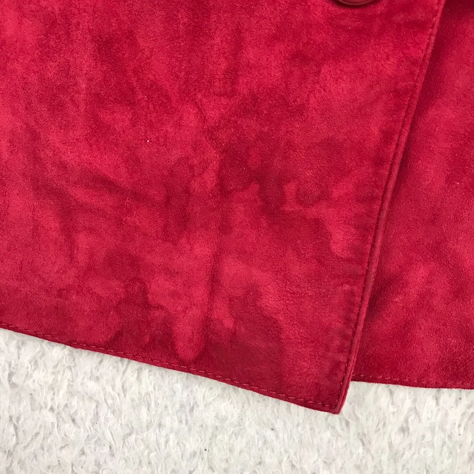 Eileen Fisher Jacket Womens 2X Red Goat Suede Button Up Coat *Flaw - Image 2 of 4