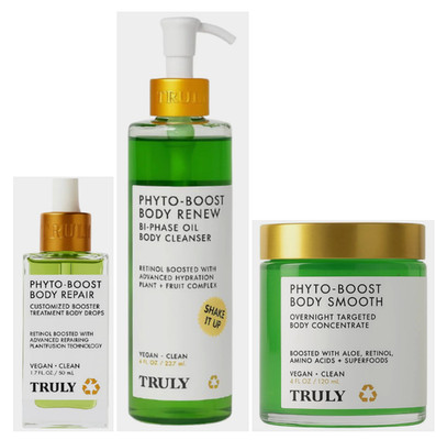 Set of 3 TRULY Beauty PHYTO-BOOST Repair Bundle - Cleanser, Drops, Concentrate