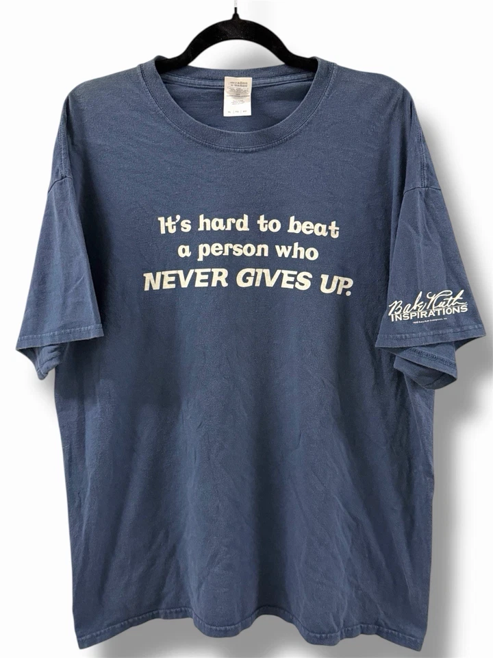 Vintage 2000s Y2K New York Yankees Babe Ruth Never Give Up T Shirt MLB Men’s XL - Image 2 of 4