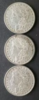 Lot of Three 1879 $1 Morgan Silver Dollars