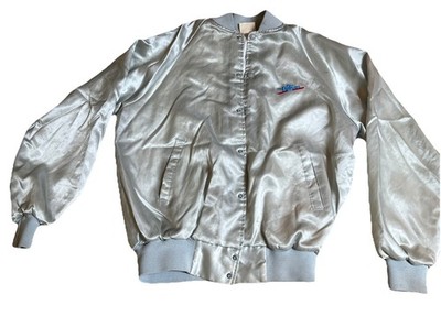 Auburn Sportswear Satin Jacket Light Teal-Silver Diet Dr. Pepper Large (VTG?)