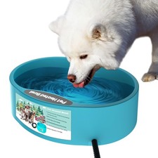 Heated Water Bowl for Dog  Cat, Outdoor Heated Dog Bowl Provides Drinkable W...