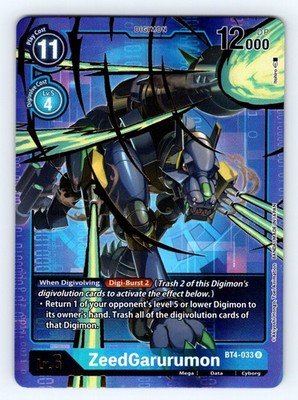 Digimon ZeedGarurumon (Alternate Art) #BT4-033 R Rare - NM  