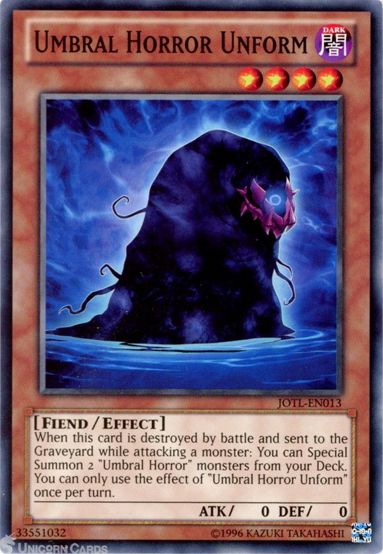 JOTL-EN013 Umbral Horror Unform : Common UNL Edition Mint YuGiOh Card