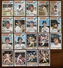 1977 Topps Ron Guidry RC Yankees 19 Card Lot Nettles Lyle Piniella Rivers