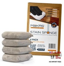 MKRS Stain Sponge, Wood Finish Applicators, 4-Pack Pack of 4