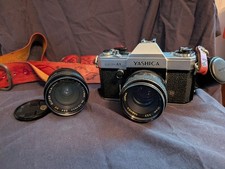 Yashica Electro AX 35mm SLR Camera w/ m55 MOUNT 50MM F1.7 Case UNTESTED