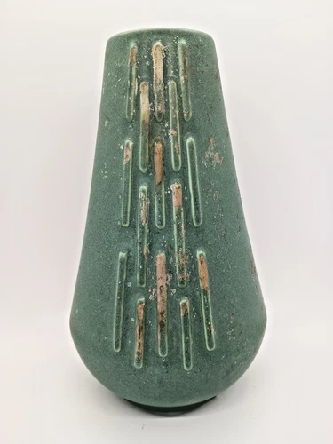 Vintage McCoy Pottery Green Gold Vesta Mid-Century Modern Vase Vista EUC MCM