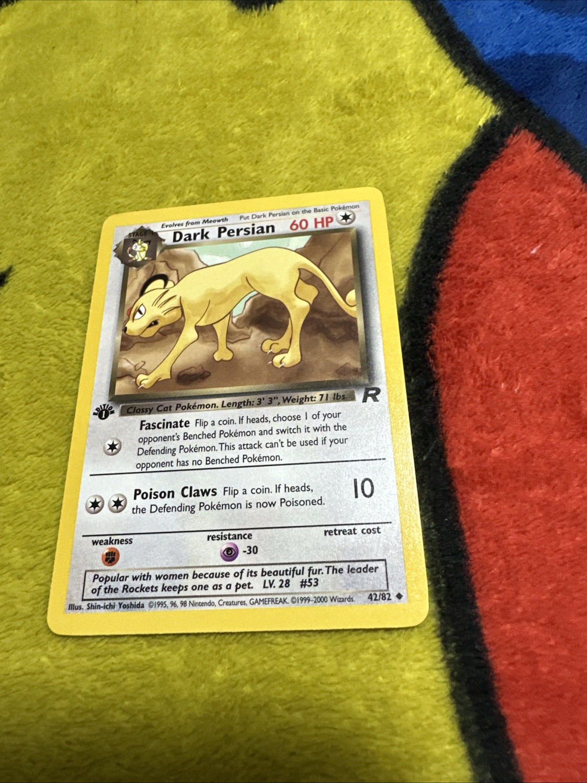 Pokemon 1st Edition Team Rocket Dark Persian 42/82 NM