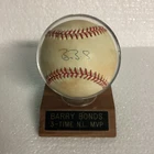Barry Bonds Autographed Rawlings Official NL Baseball 3-Time N.L. MVP