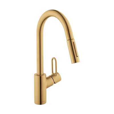 Hansgrohe 04701255 Talis Loop Pull Down Kitchen Faucet,Brushed Gold Optic