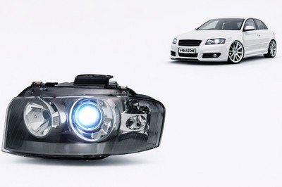 Left Headlight for Audi A3 8P 2003 2004 2005 VP1438L Black LHD