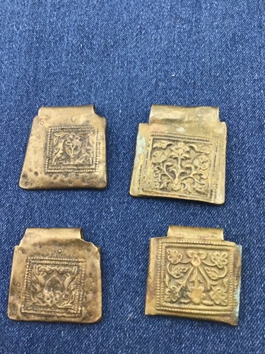 4 Pcs Vintage Waziri Brass Amulets Afghanistan Tribal Jewelry Components 30g
