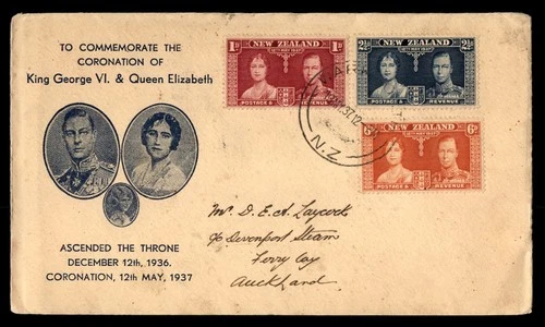 Mayfairstamps New Zealand FDC 1937 King and Queen Ascended to Throne First Day C