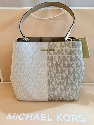 Michael Kors Outlet Pratt Medium Two-Tone Metallic Shoulder Bag $328 AUTHENTIC