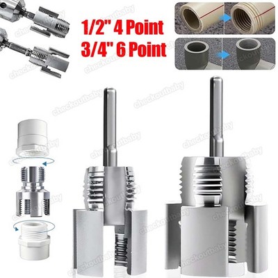 2pcs Integrated Internal & External PVC Pipe Threading Cutting Tool 1/2'' + 3/4''