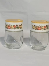 2 Vintage Corning ware Gemco Spice of Life Glass Spice Jar Shaker Spice 