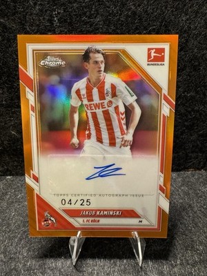 Topps Bundesliga Chrome 2025/26 Jakub Kaminski 1. FC Köln Auto /25 Orange