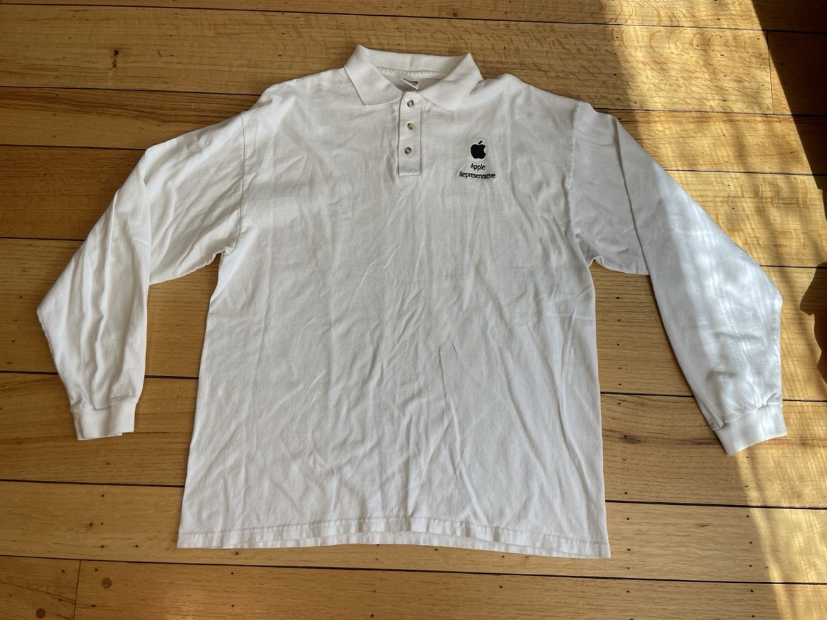コレクション 1990's Apple event staff shirt Vintage 90s Apple Representative Longsleeve Polo Shirt Apple
